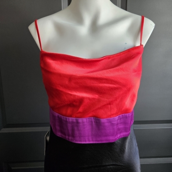 Express Dress Womens Small Black Red Purple Slip Dress Dark Romantic Vamp Y2K - Picture 4 of 12